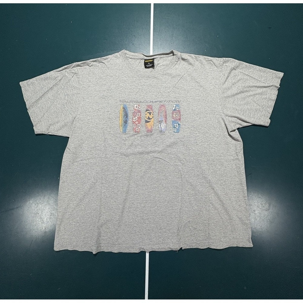 Vintage Nautica Competition Surfboard T Shirt Men's XL Gray Surfing Skater‎ 90s